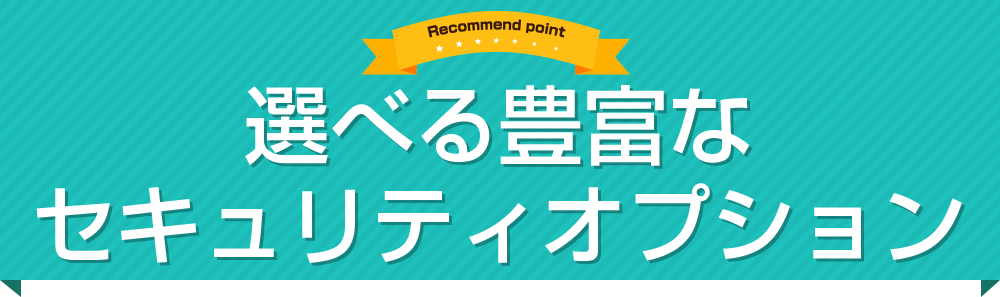 選べる豊富なセキュリティオプション
